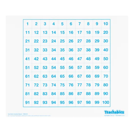 Teachables Mini Whiteboard Hundred Boards D-Sided  30 pk - Educational Vantage