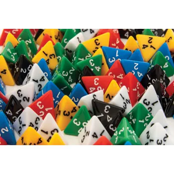 Dice: 4 Face Solid 50 Pieces - Educational Vantage