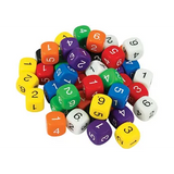 Dice: 6 Face Solid 1-6 50 Pieces - Educational Vantage