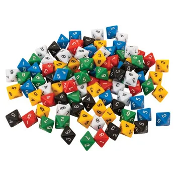 Dice: 8 Face Solid 50p - Educational Vantage