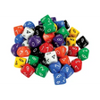 Dice: 10 face Solid 0-9 - 50 Pieces - Educational Vantage