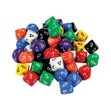 Dice: 10 face Solid 0-9 - 50 Pieces - Educational Vantage
