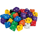 Dice: 10 Face Solid 1-10 50 pc - Educational Vantage