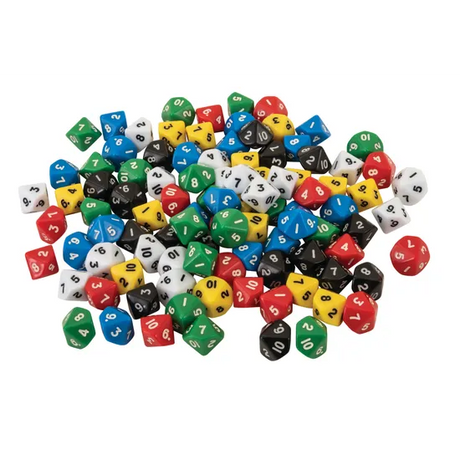Dice: 10 Face 1-10 Jar 100 pc - Educational Vantage