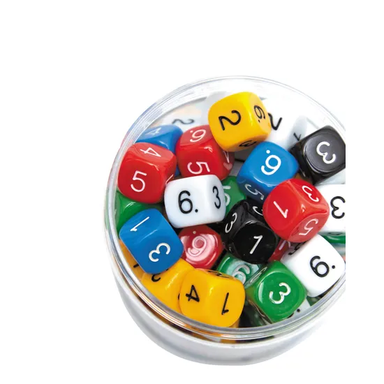 Dice: 1-6 Polyhedra jar 100p - Educational Vantage