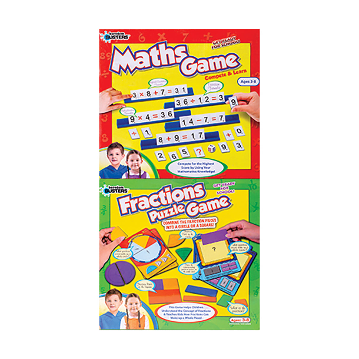 Fractions Puzzle Game + Maths Game 2-Pack