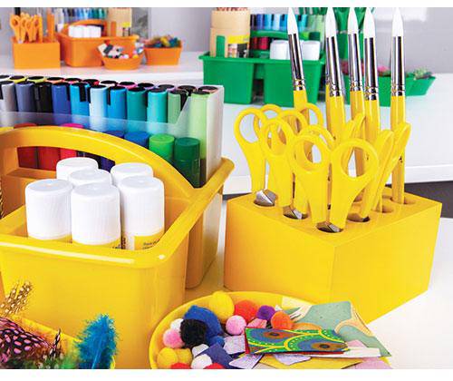 ColourSorts Classroom Organisers by Zart: Scissor & Brush Storage Block - Educational Vantage