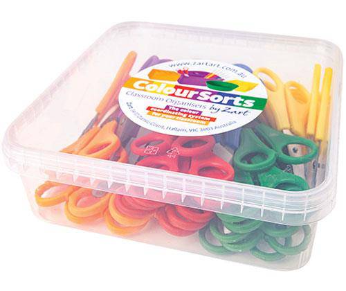 ColourSorts Classroom Organisers: Coloured Junior Scissors by Zart Pack of 36 - Educational Vantage