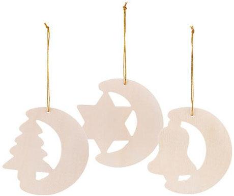 Wooden Christmas Shapes Pack of 12 - Educational Vantage